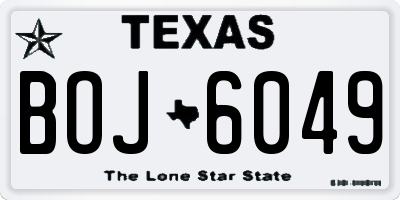 TX license plate BOJ6049