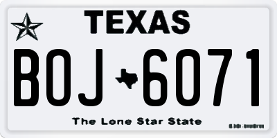 TX license plate BOJ6071