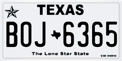 TX license plate BOJ6365