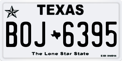 TX license plate BOJ6395