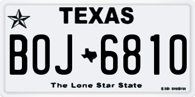 TX license plate BOJ6810