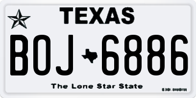 TX license plate BOJ6886