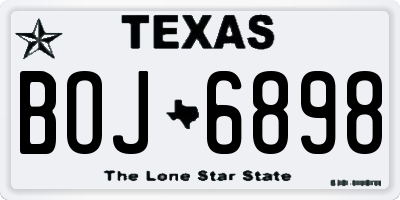 TX license plate BOJ6898