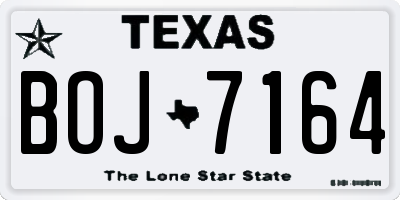 TX license plate BOJ7164