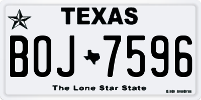 TX license plate BOJ7596