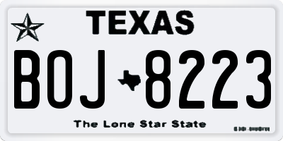 TX license plate BOJ8223