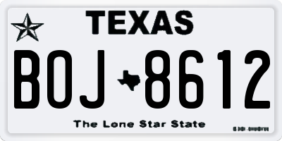 TX license plate BOJ8612