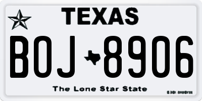 TX license plate BOJ8906