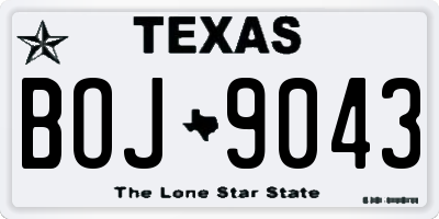TX license plate BOJ9043
