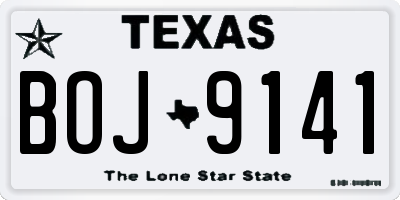 TX license plate BOJ9141