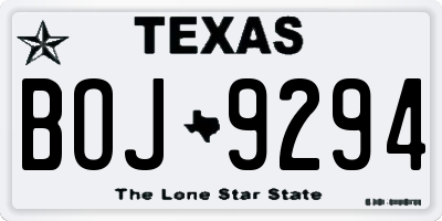 TX license plate BOJ9294