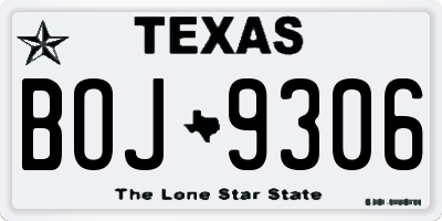TX license plate BOJ9306
