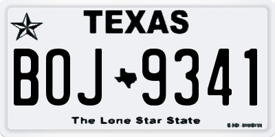 TX license plate BOJ9341
