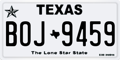 TX license plate BOJ9459