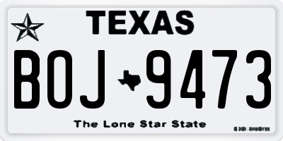 TX license plate BOJ9473