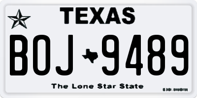 TX license plate BOJ9489