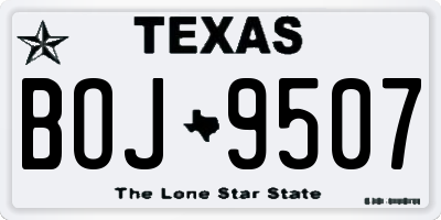 TX license plate BOJ9507
