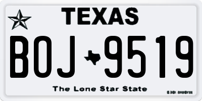 TX license plate BOJ9519