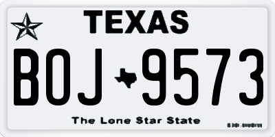 TX license plate BOJ9573