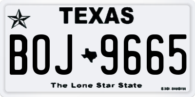TX license plate BOJ9665