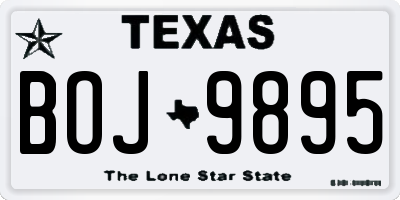 TX license plate BOJ9895
