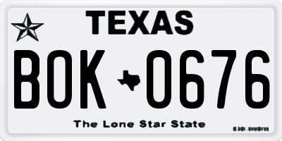 TX license plate BOK0676