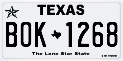 TX license plate BOK1268
