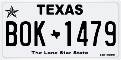 TX license plate BOK1479