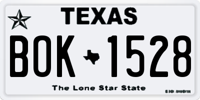 TX license plate BOK1528