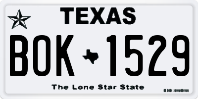 TX license plate BOK1529