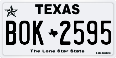 TX license plate BOK2595