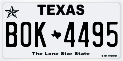 TX license plate BOK4495