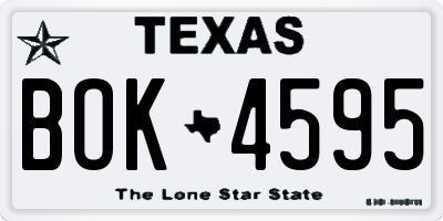 TX license plate BOK4595