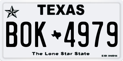 TX license plate BOK4979