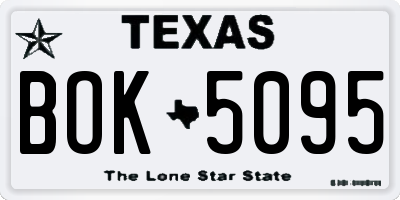 TX license plate BOK5095