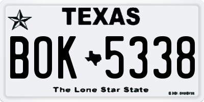 TX license plate BOK5338