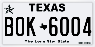 TX license plate BOK6004
