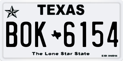 TX license plate BOK6154
