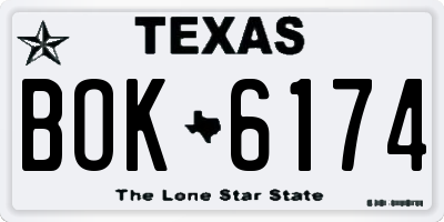 TX license plate BOK6174