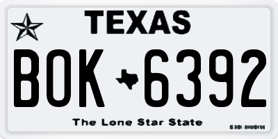 TX license plate BOK6392