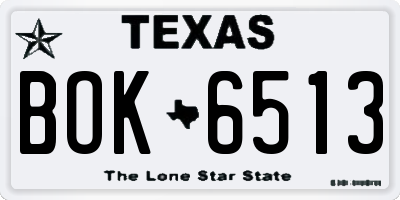 TX license plate BOK6513