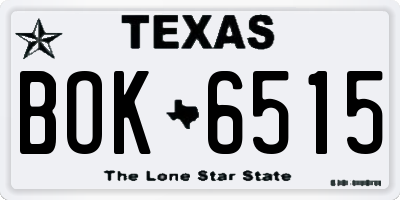 TX license plate BOK6515