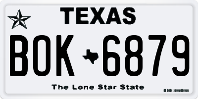 TX license plate BOK6879