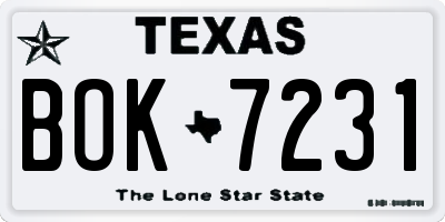 TX license plate BOK7231