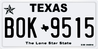 TX license plate BOK9515