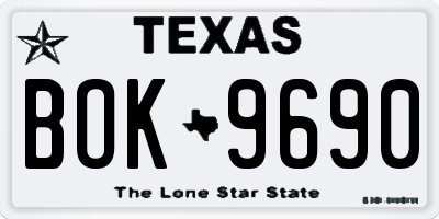 TX license plate BOK9690