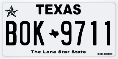 TX license plate BOK9711