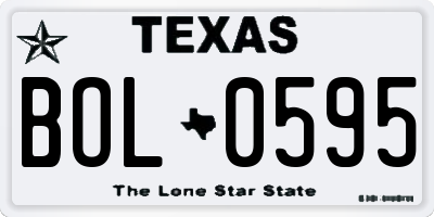 TX license plate BOL0595