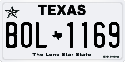TX license plate BOL1169