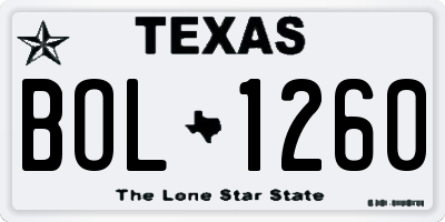 TX license plate BOL1260